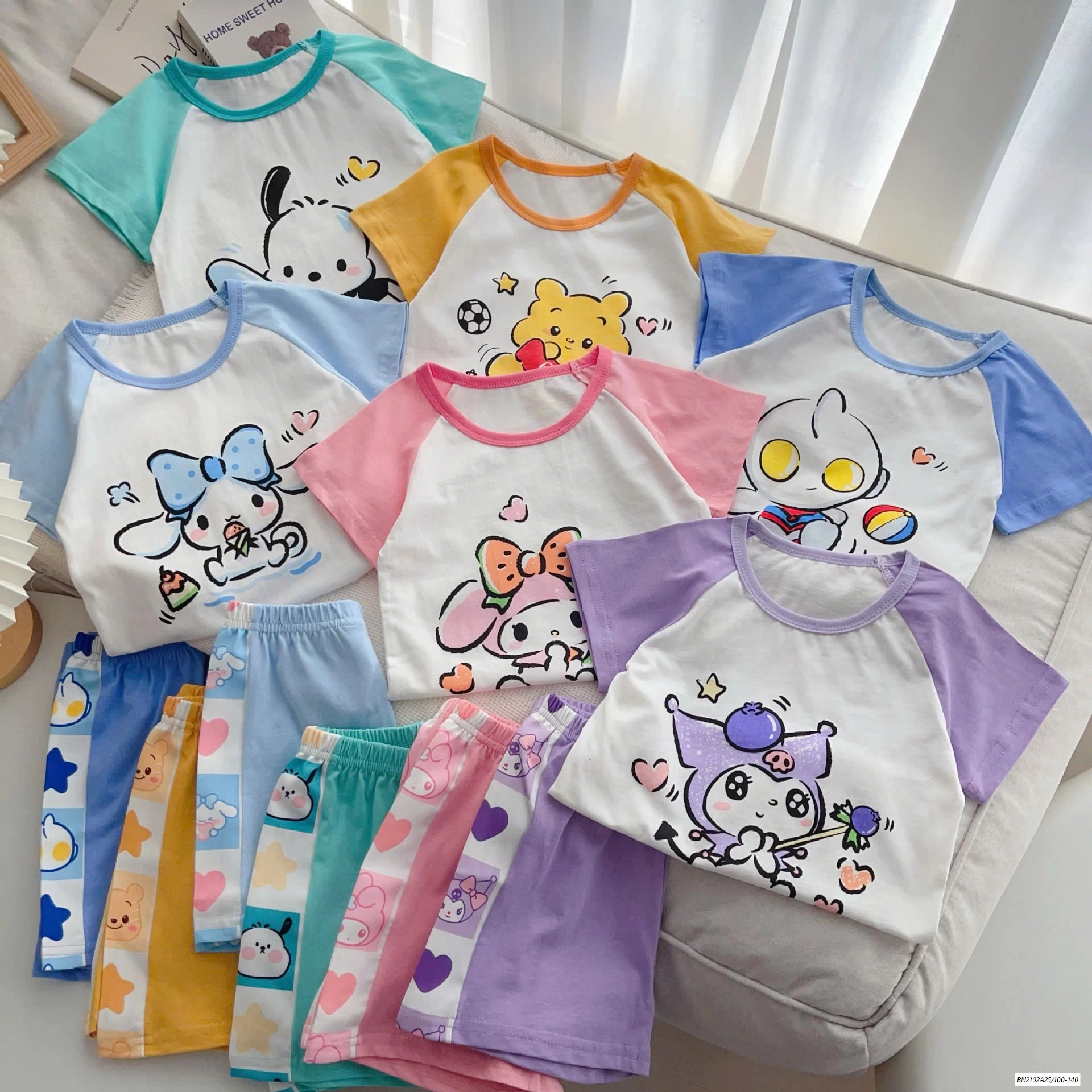 BỘ COTTON PHỐI MÀU TAY