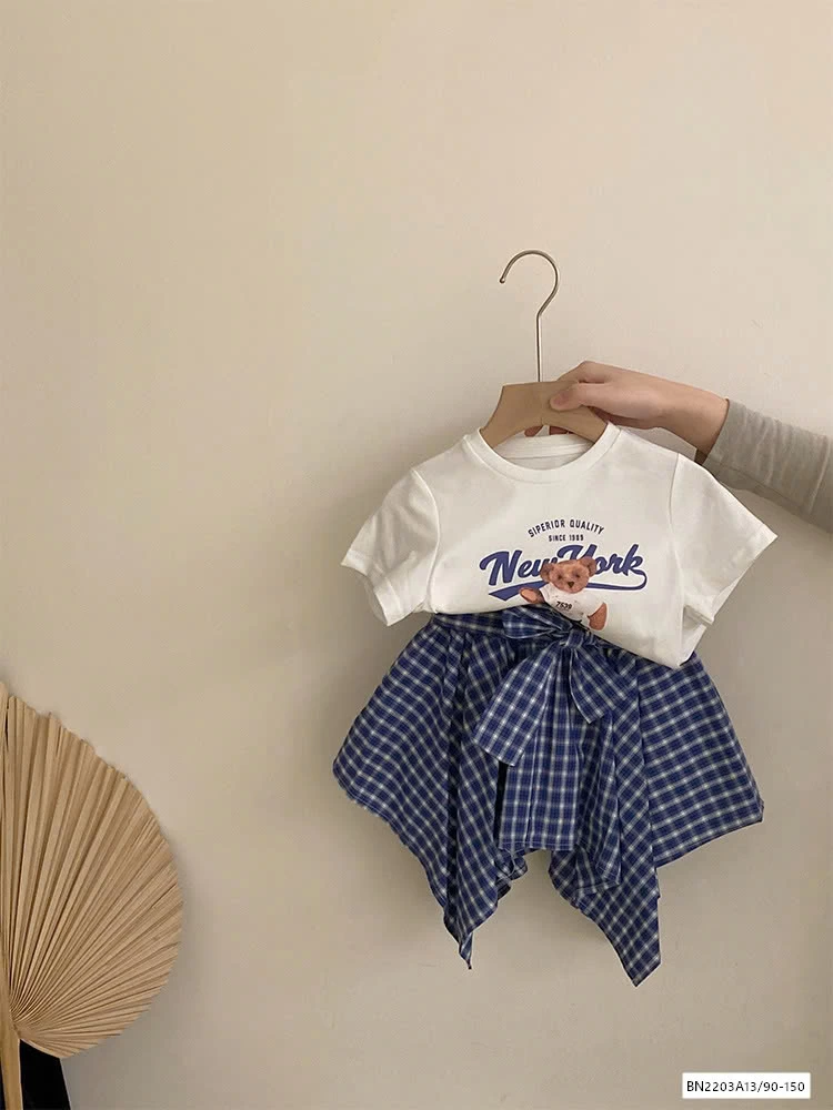 SÉT ÁO GẤU MIX QUẦN VÁY CARO