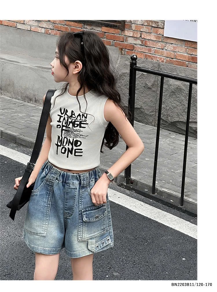 ÁO BALO DÁNG NGẮN MIX QUẦN SHORT JEAN SZ ĐẠI