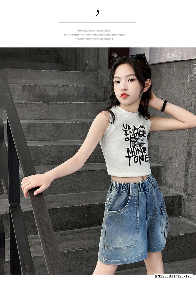ÁO BALO DÁNG NGẮN MIX QUẦN SHORT JEAN SZ ĐẠI