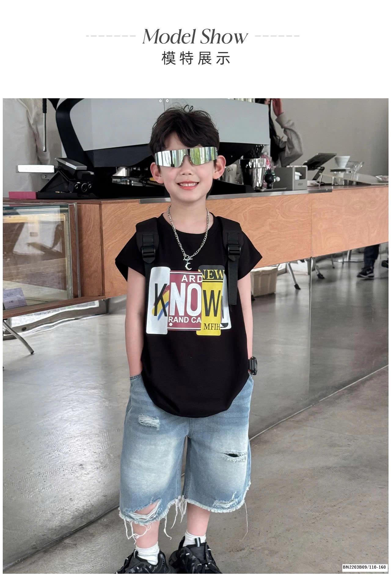 Set áo tanktop chữ mix quần jean rách