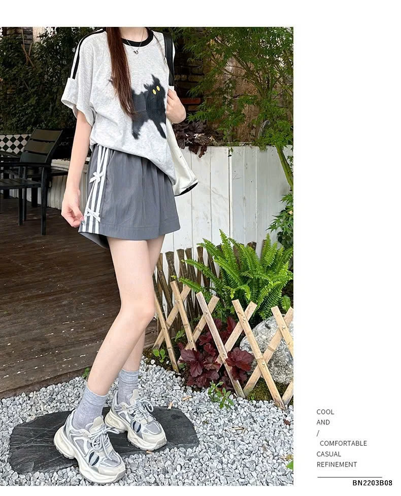 QUẦN SHORT NƠ CẠP CAO CHO NỮ