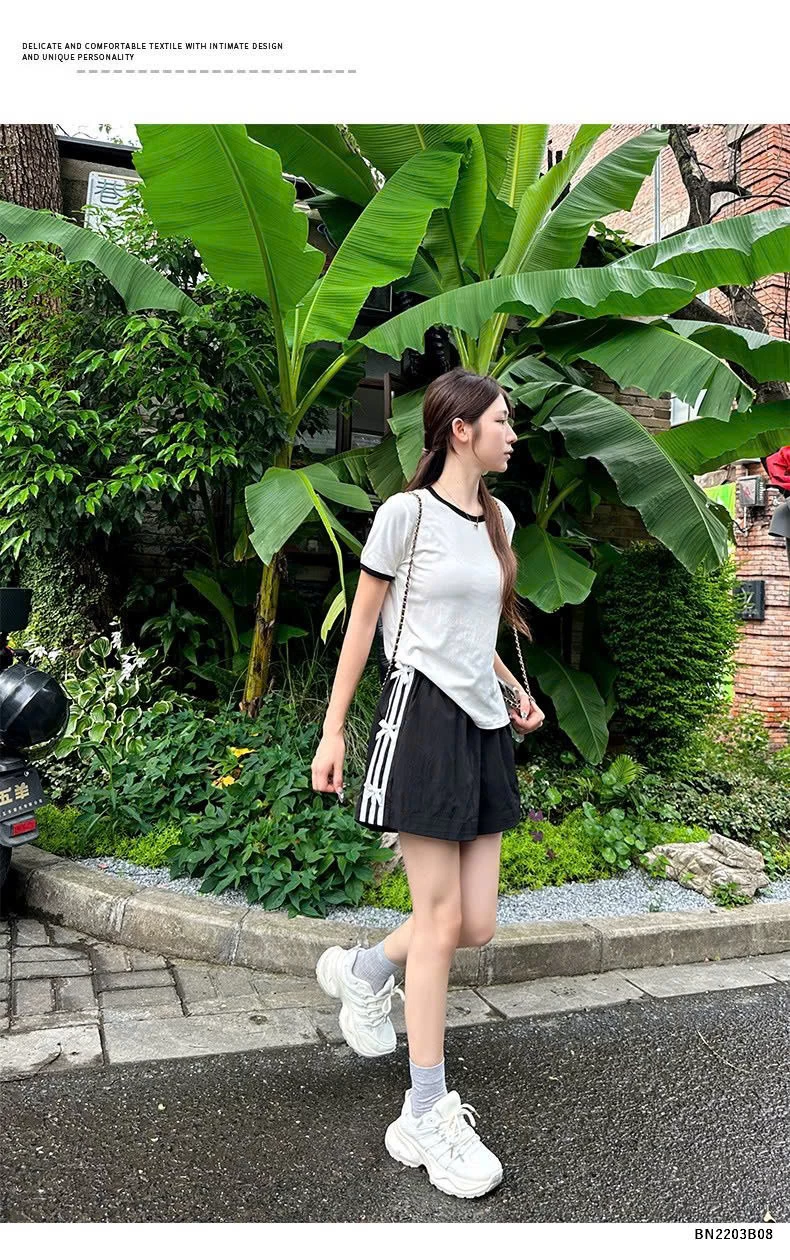 QUẦN SHORT NƠ CẠP CAO CHO NỮ