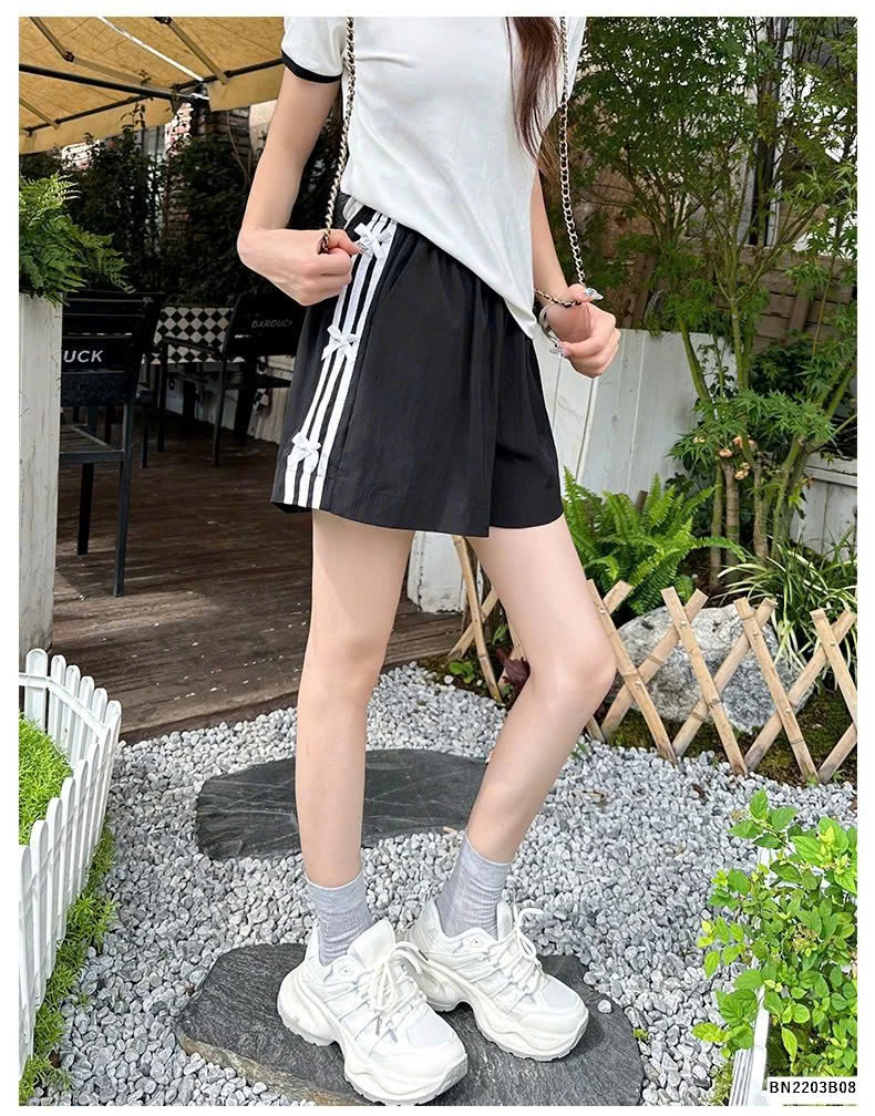 QUẦN SHORT NƠ CẠP CAO CHO NỮ