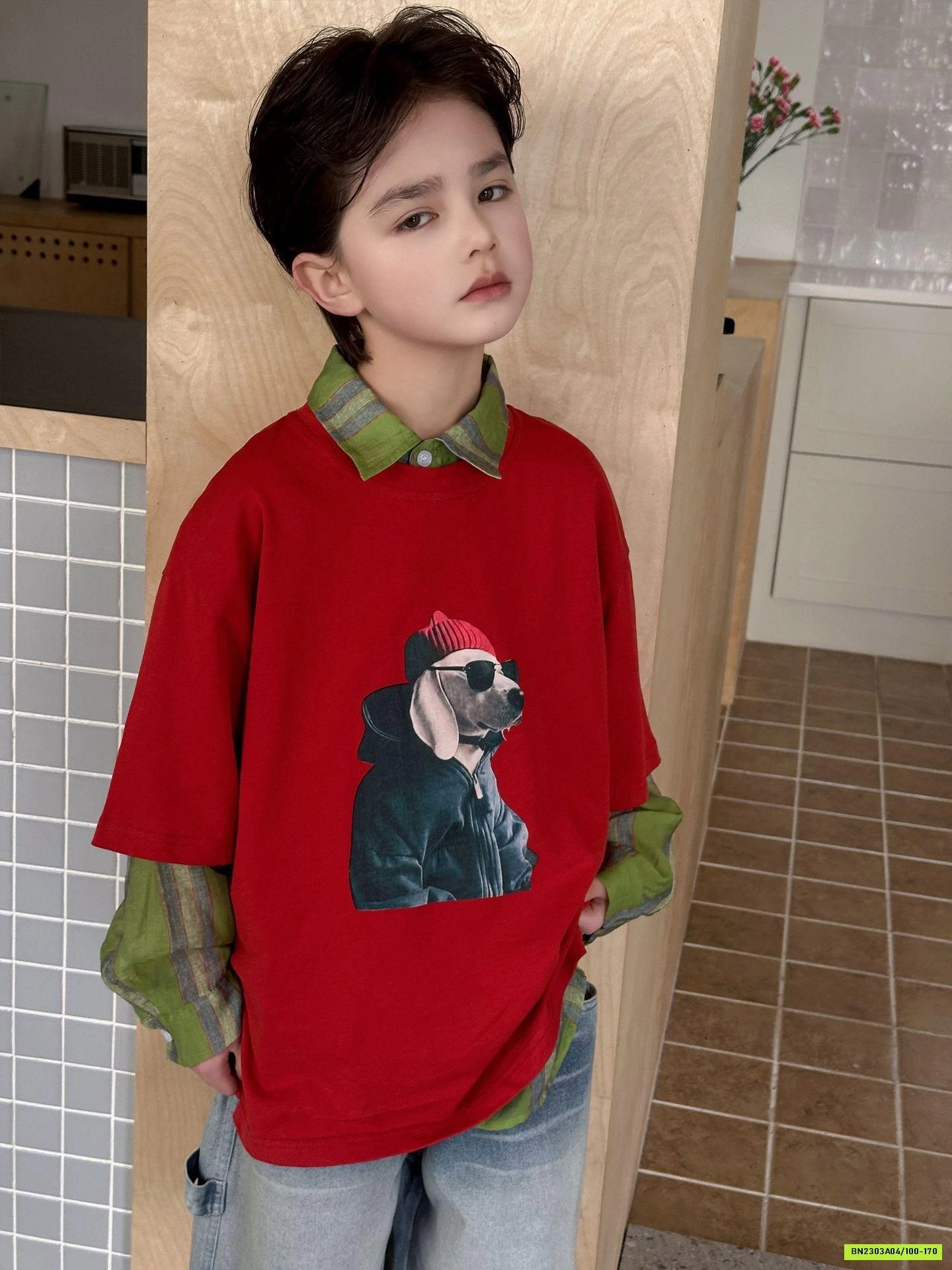 ÁO THUN CÚN ĐỎ NGẮN TAY HANYA