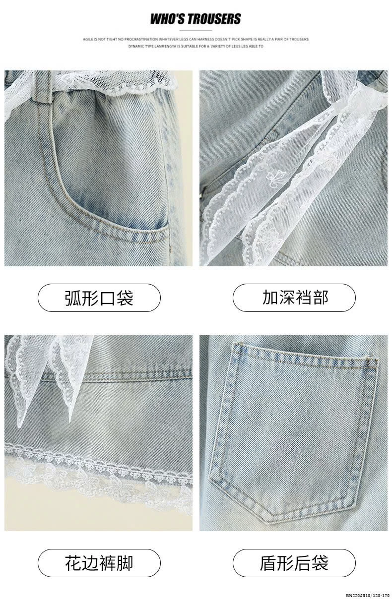 QUẦN SHORT DENIM PHỐI REN JUZITIGE