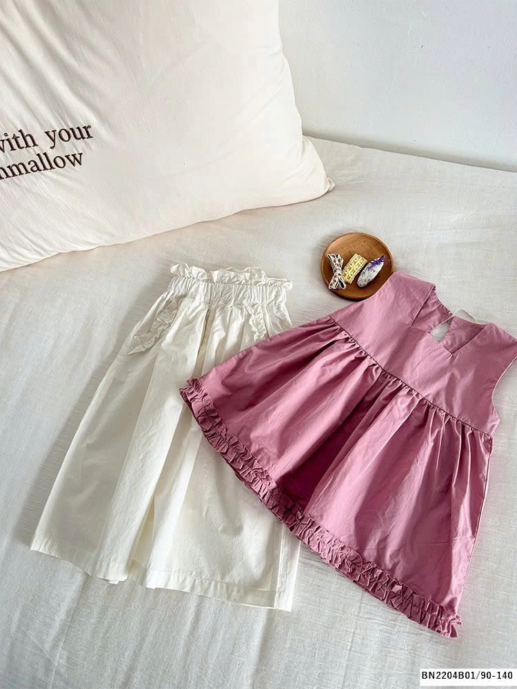 QUẦN THÔ ỐNG SỚ CẠP CHUN BÉ GÁI