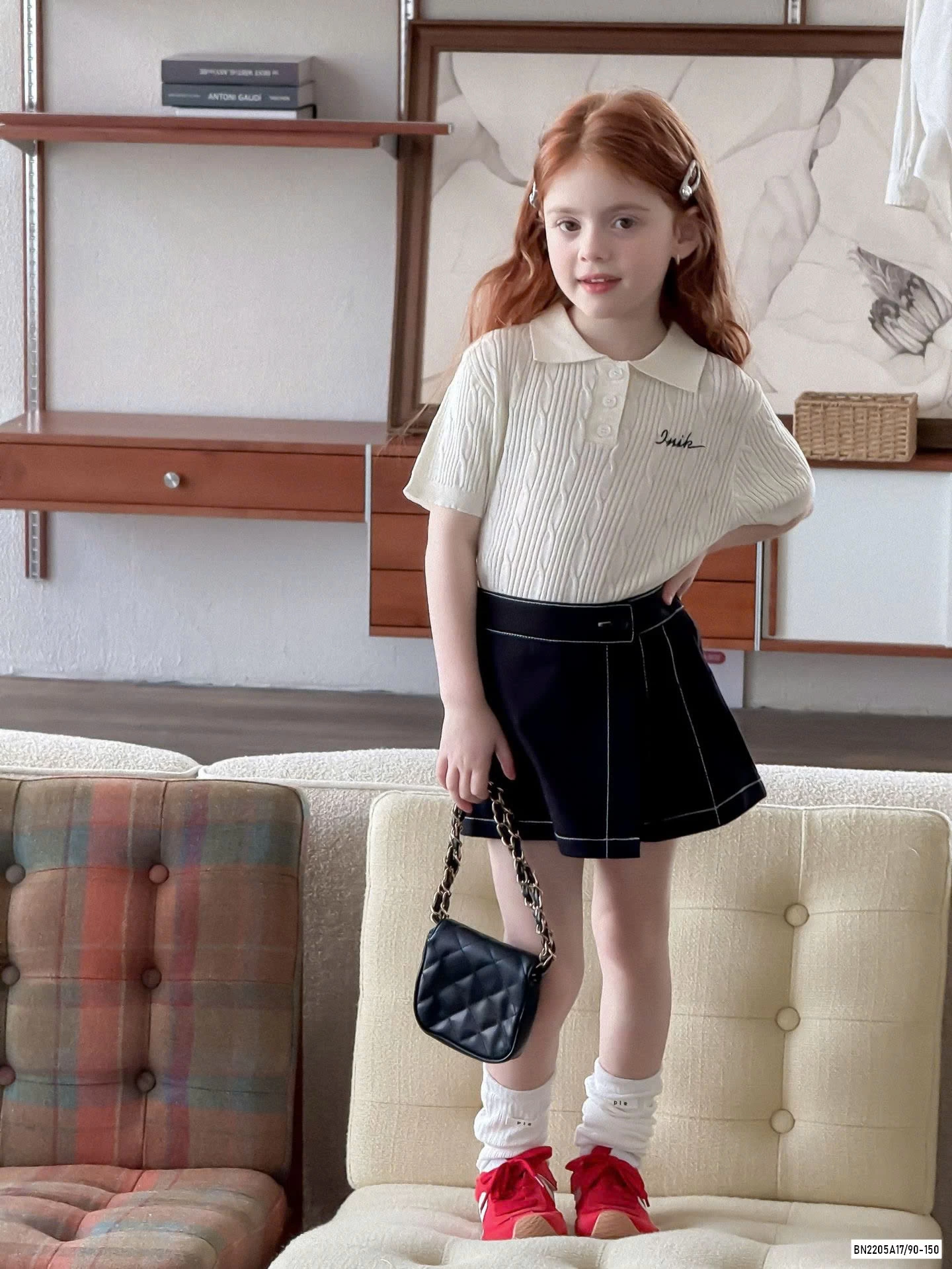 QUẦN JEANS GIẢ VÁY CHỈ NỔI