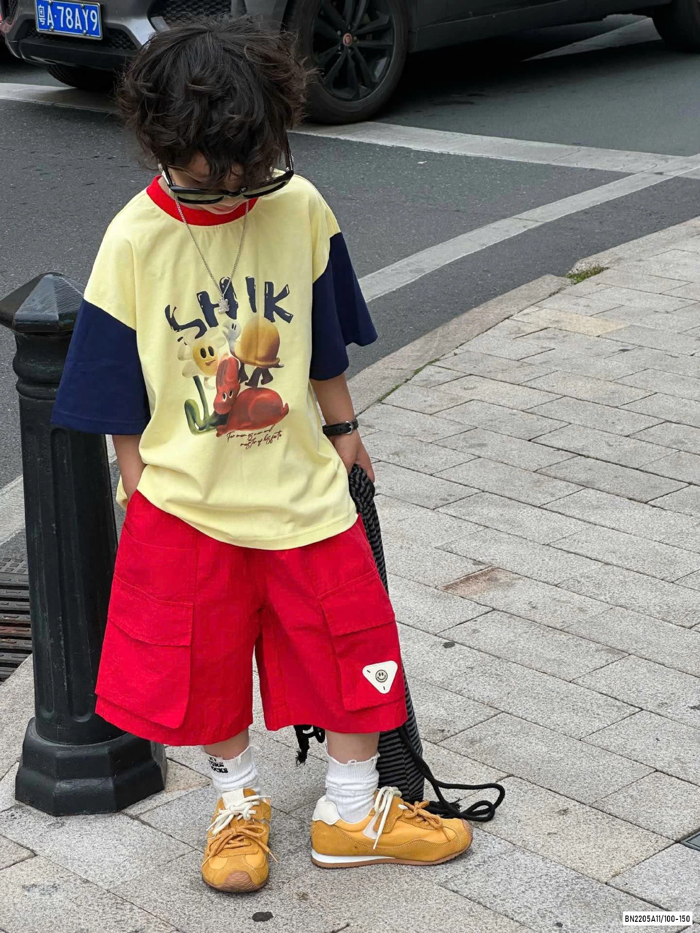 ÁO PHỐI MÀU TAY MIX SHORT ĐỎ