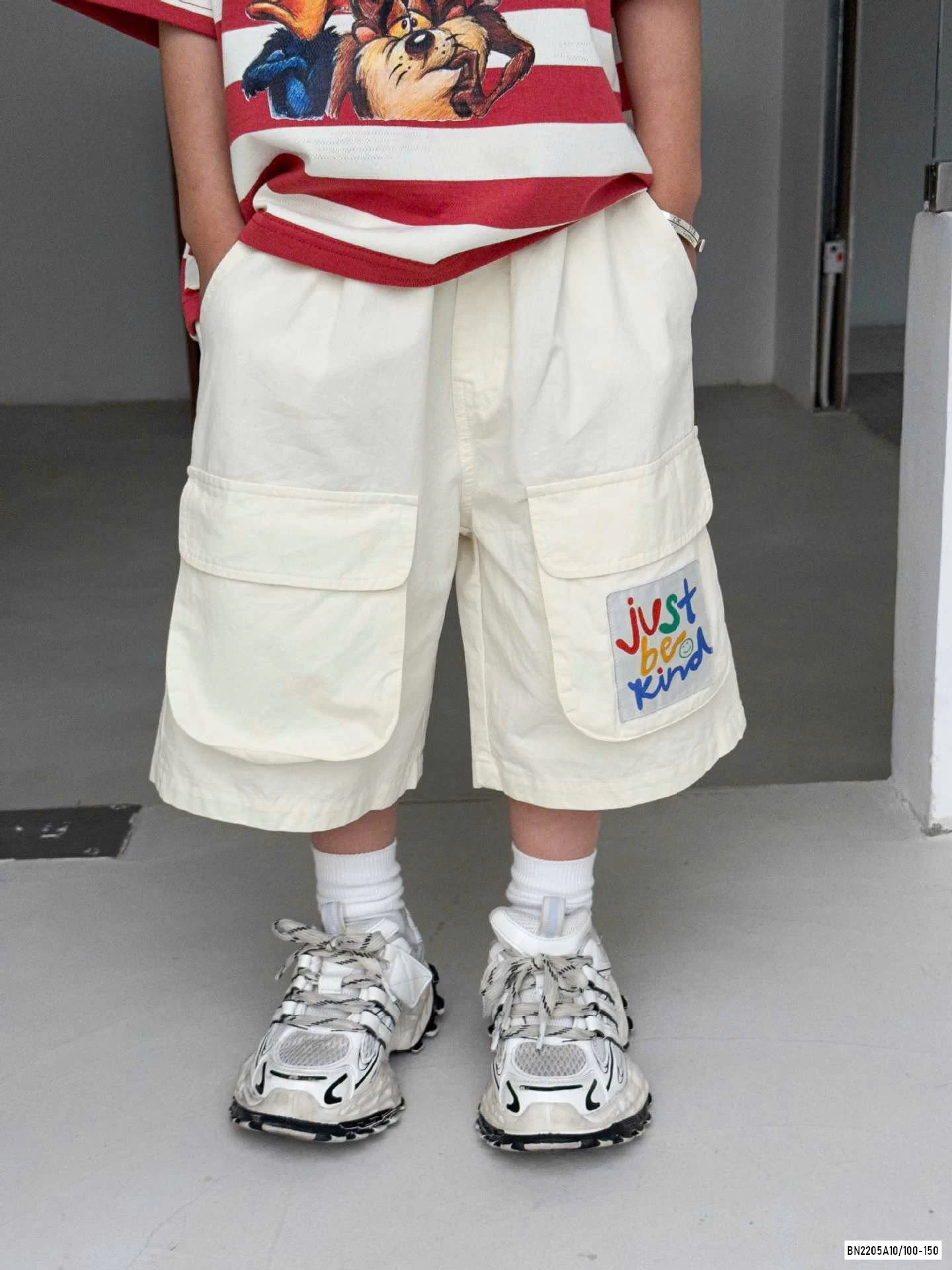 ÁO ĐỎ KẺ MIX SHORT TRẮNG