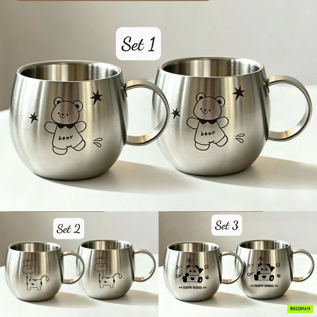 SÉT 2 CỐC INOX CHO BÉ