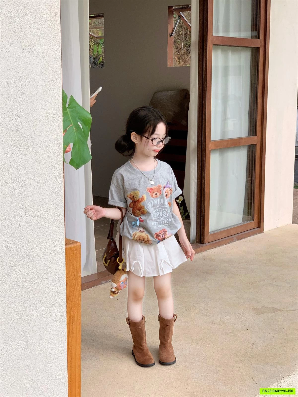 SÉT ÁO GẤU MIX QUẦN VÁY NƠ