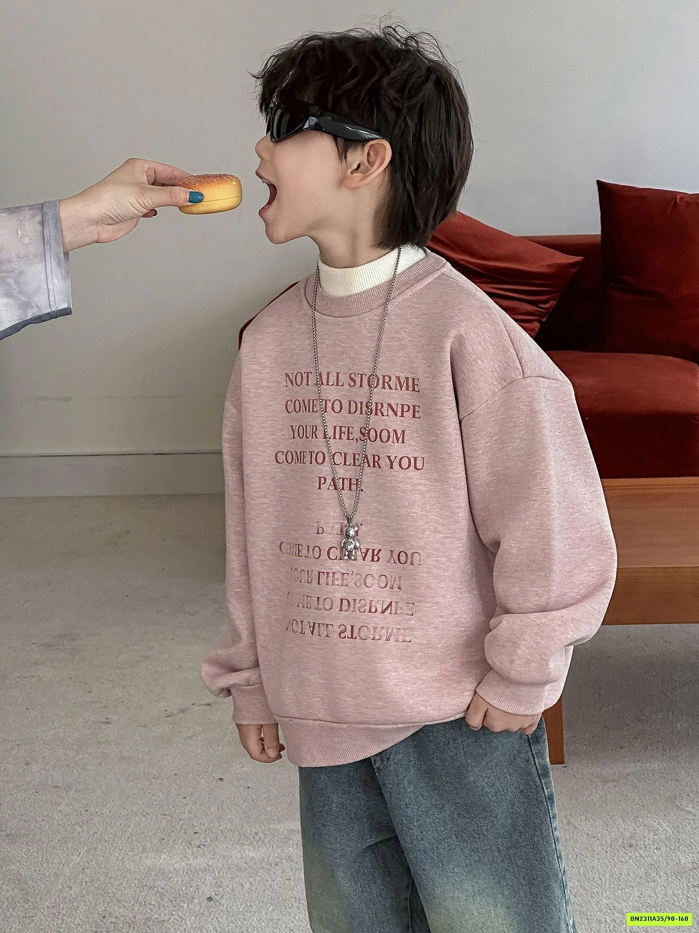 ÁO NỈ HỒNG LÓT LÔNG CỪU