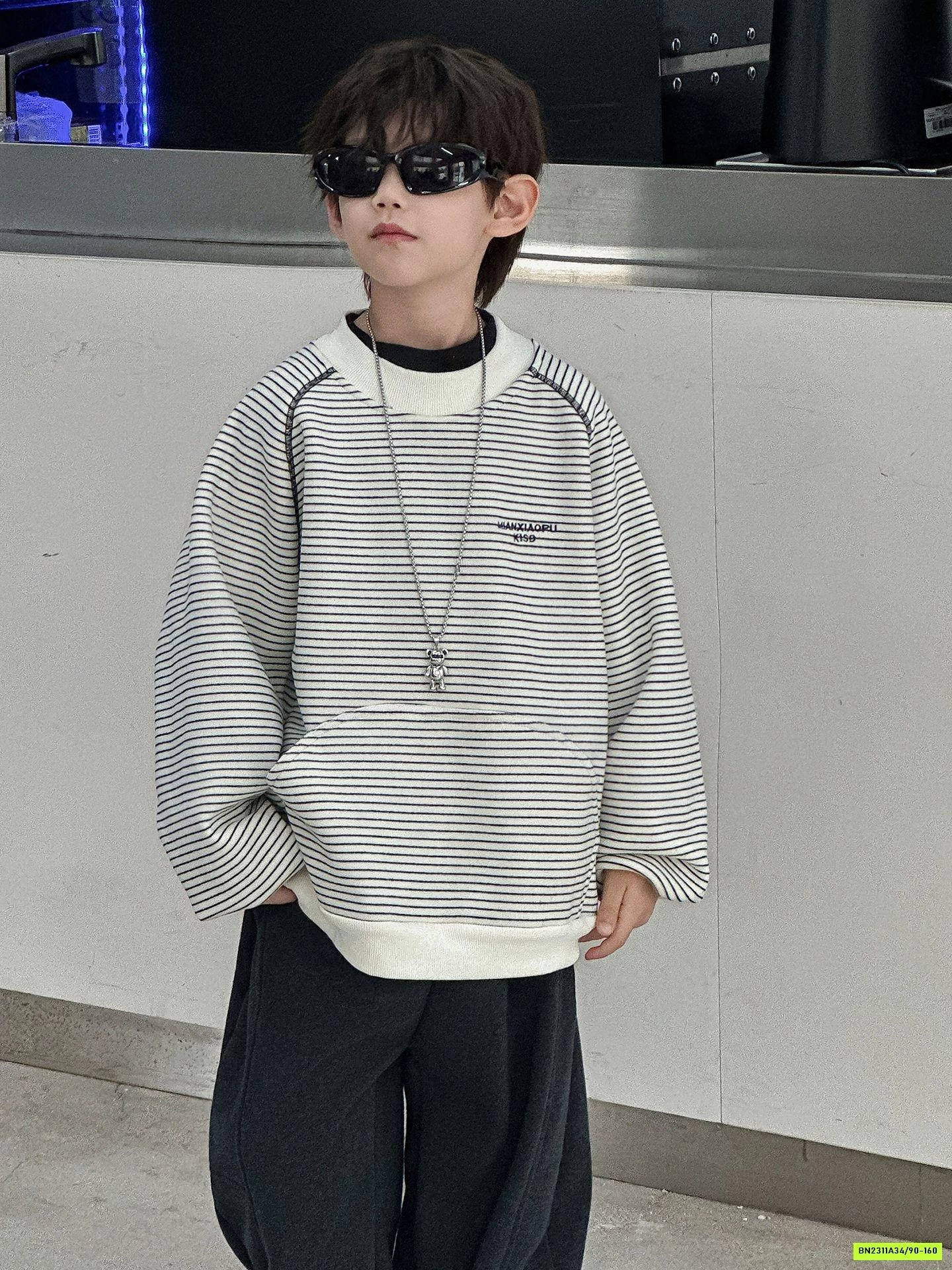 ÁO NỈ KẺ NHỎ LÓT LÔNG CỪU