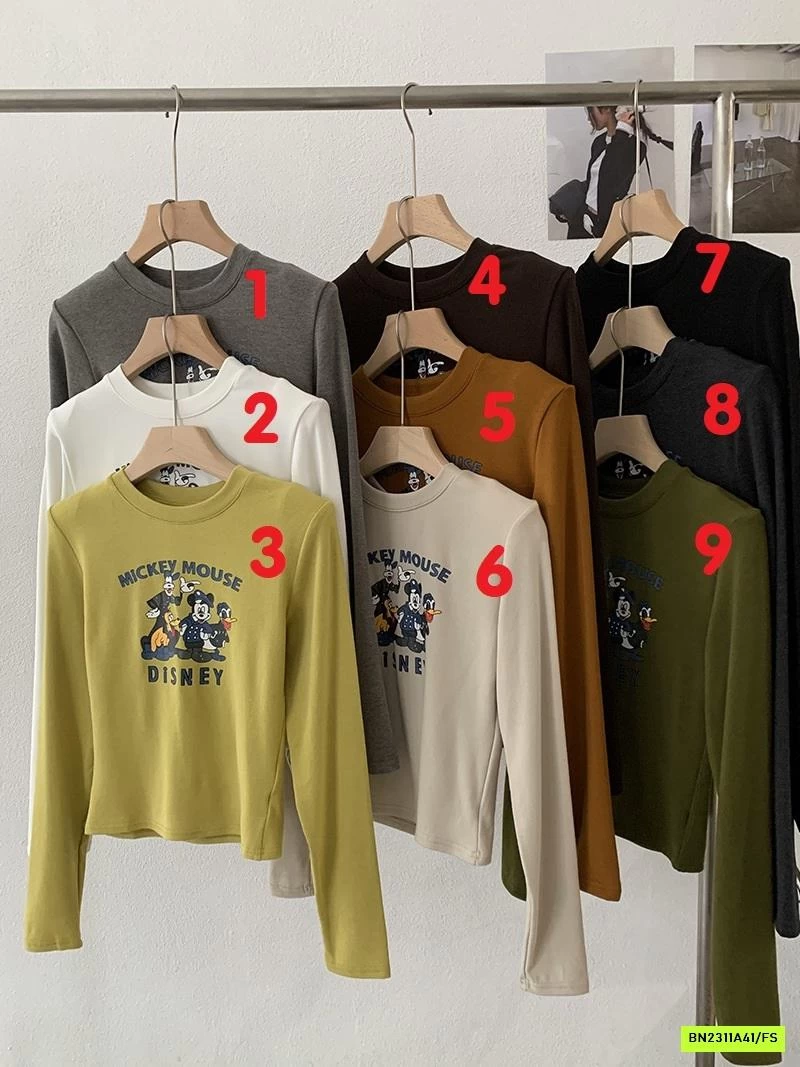 ÁO NỈ CROPTOP IN MICKEY