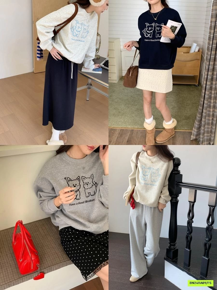 ÁO NỈ THÊU CÚN DỄ THƯƠNG