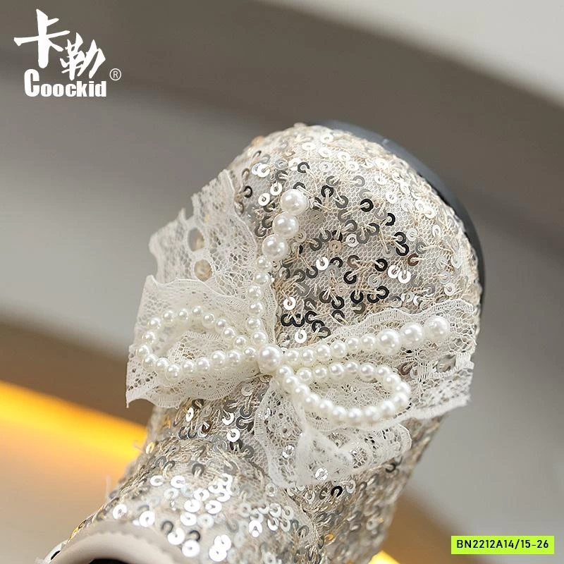 BOOT BLING BLING NƠ CỔ THẤP LÓT NHUNG