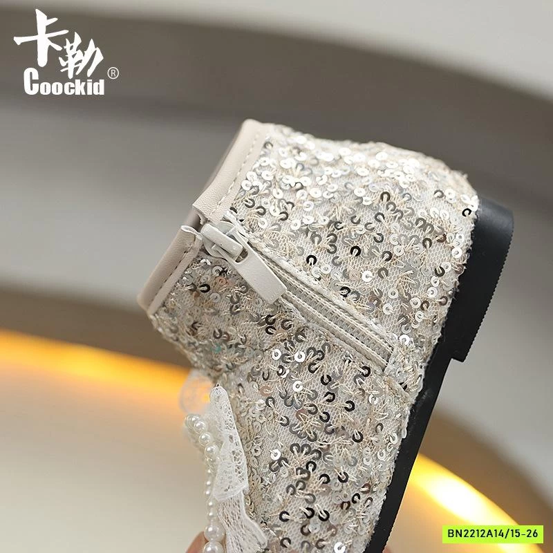 BOOT BLING BLING NƠ CỔ THẤP LÓT NHUNG