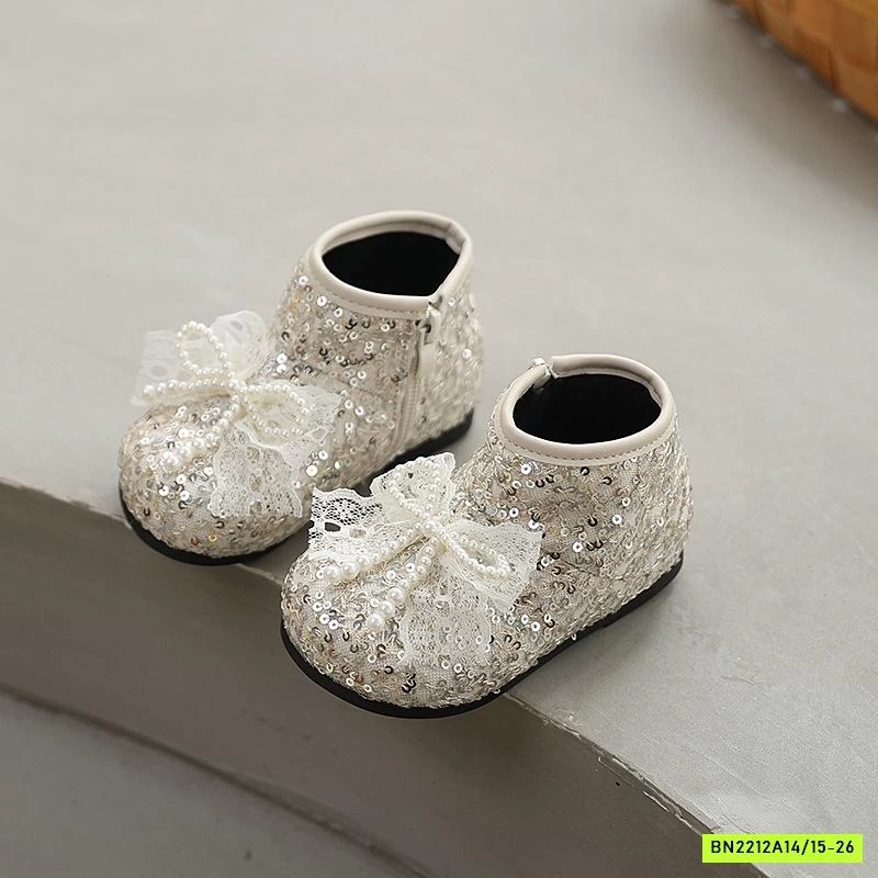 BOOT BLING BLING NƠ CỔ THẤP LÓT NHUNG