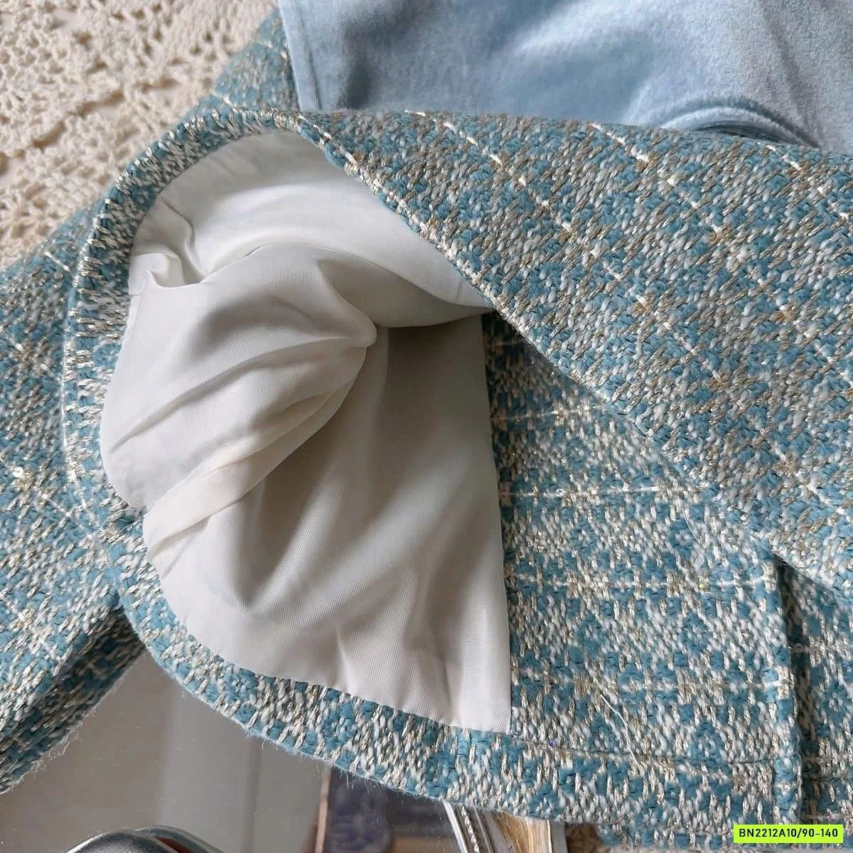 SÉT VÁY DẠ XANH XẾP LY THỦY THỦ