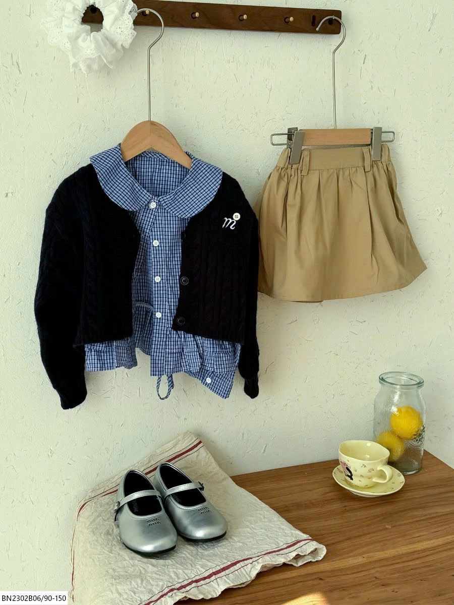 SET ÁO SƠ MI XANH MIX CHÂN VÁY BG