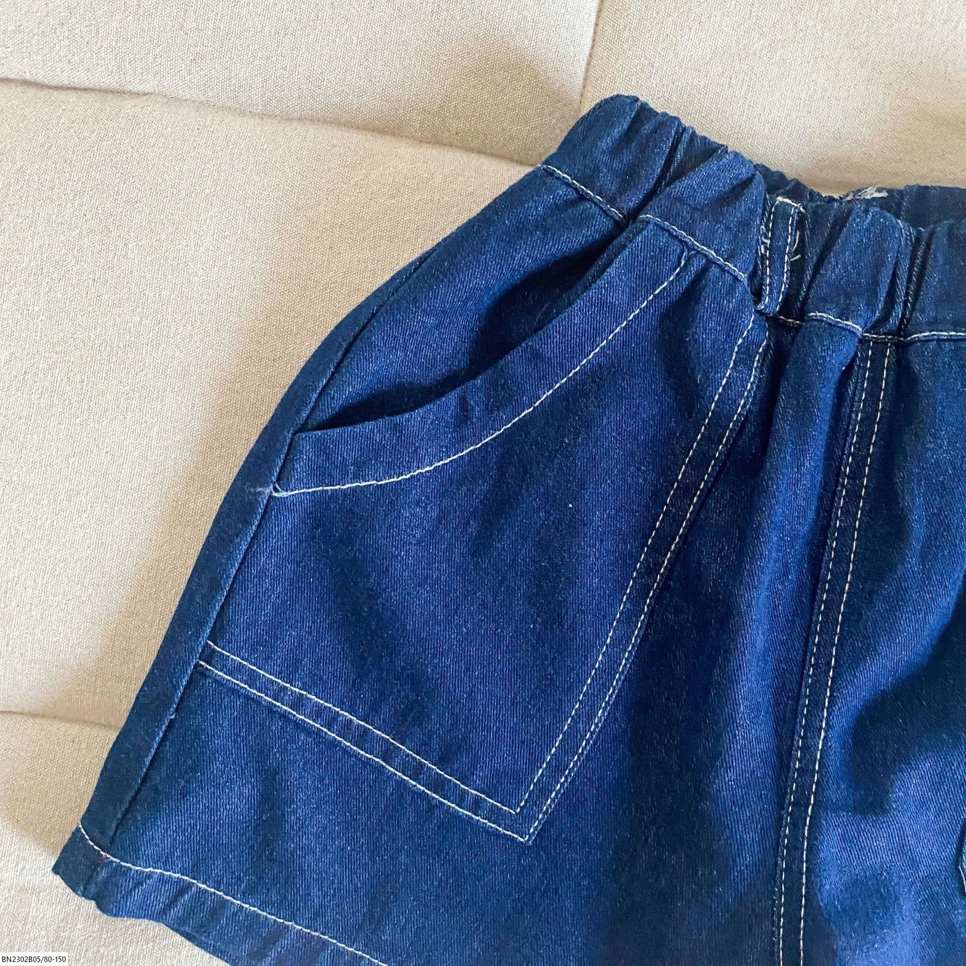 QUẦN SHORT DENIM CHỈ NỔI