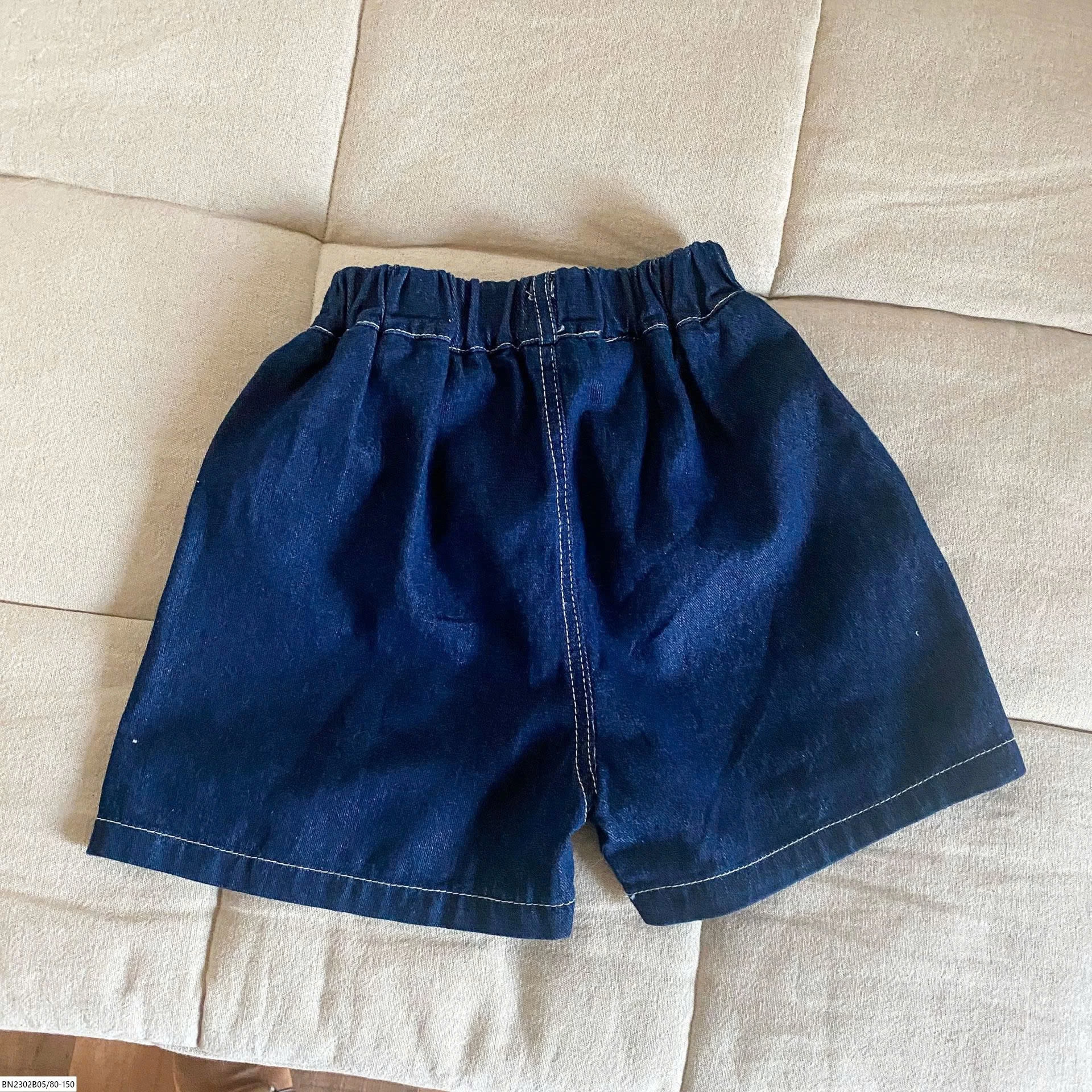 QUẦN SHORT DENIM CHỈ NỔI