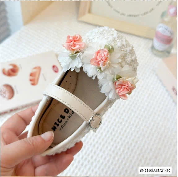 GIÀY BÚP BÊ HOA NỔI QUAI DÁN