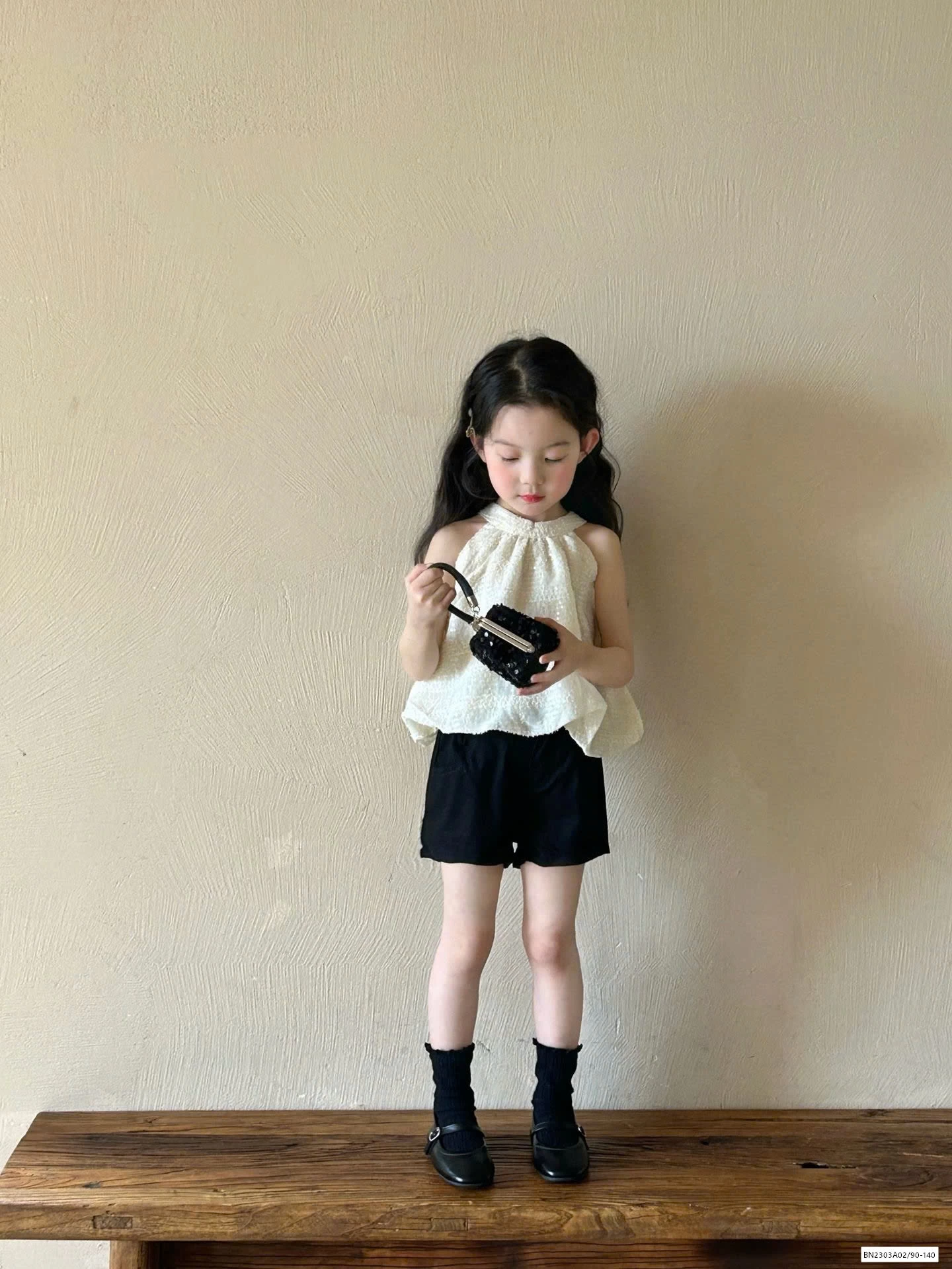 ÁO CỔ YẾM MIX SHORT ĐEN