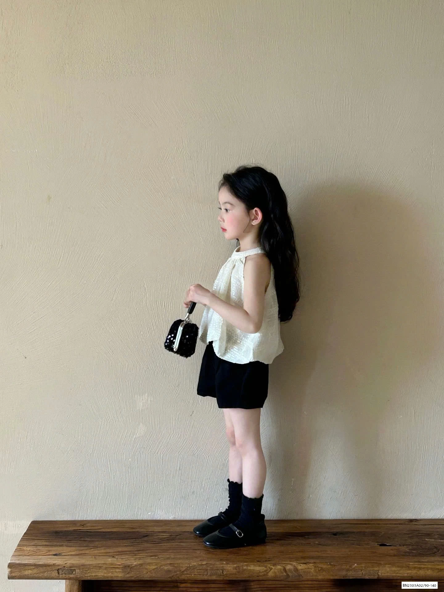 ÁO CỔ YẾM MIX SHORT ĐEN