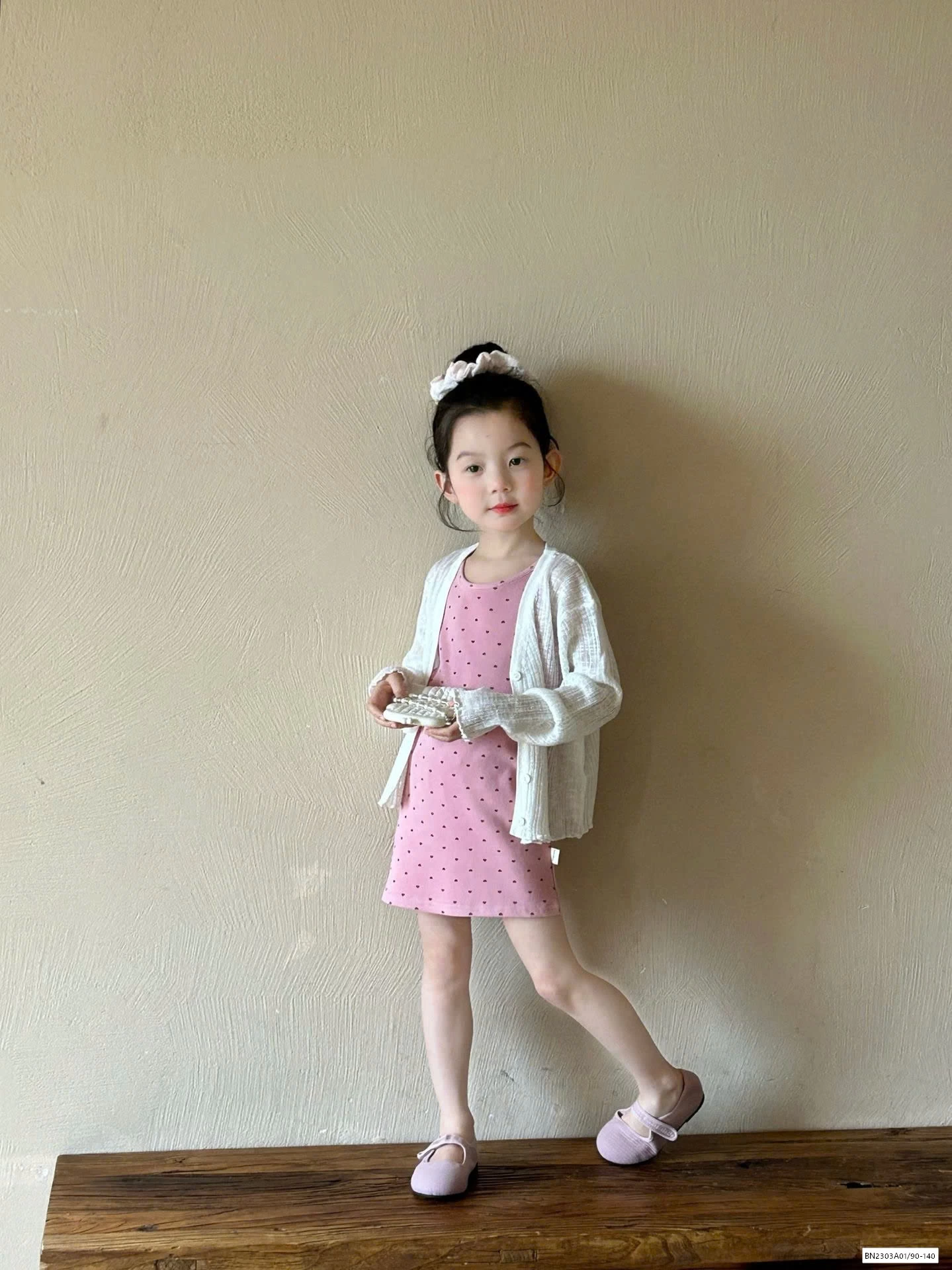 SÉT ĐẦM HỒNG BI MIX CARDIGAN