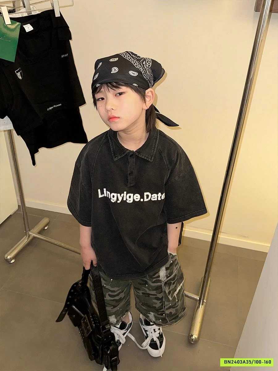 POLO ĐEN IN CHỮ BẠC MÀU CAO CẤP