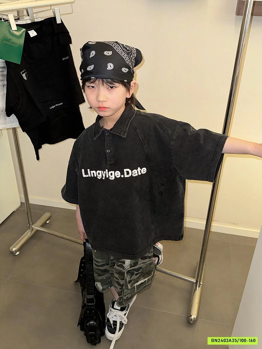 POLO ĐEN IN CHỮ BẠC MÀU CAO CẤP