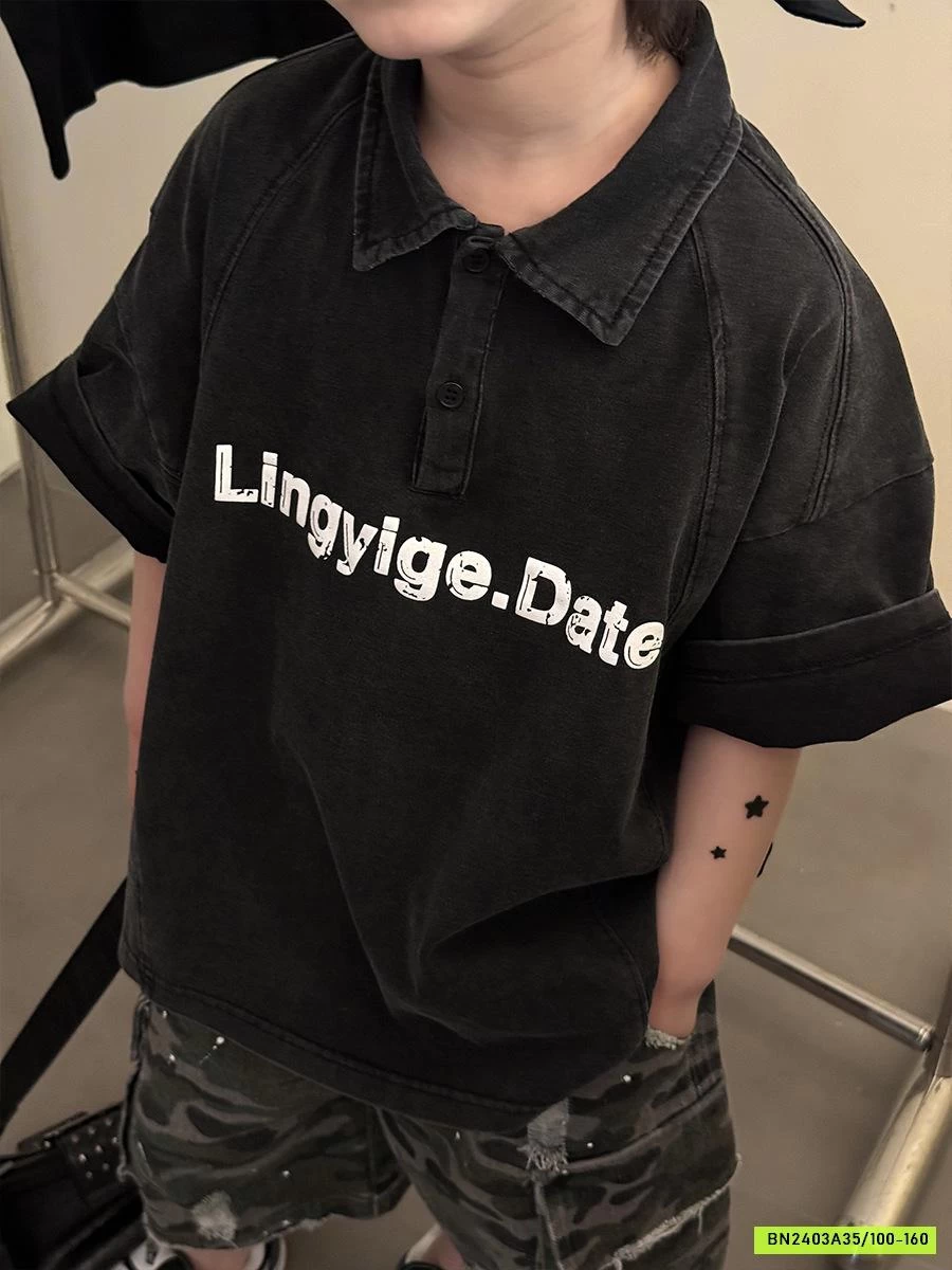 POLO ĐEN IN CHỮ BẠC MÀU CAO CẤP