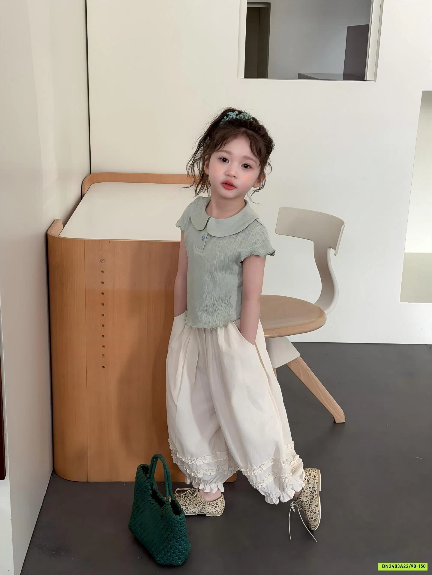 ÁO CỔ SEN MIX QUẦN VIỀN BÈO