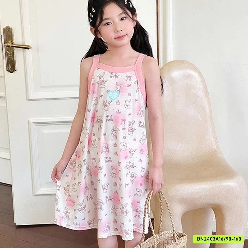 BST VÁY 2 DÂY HỌA TIẾT CHO BÉ GÁI