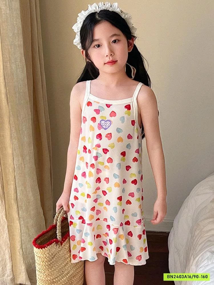 BST VÁY 2 DÂY HỌA TIẾT CHO BÉ GÁI