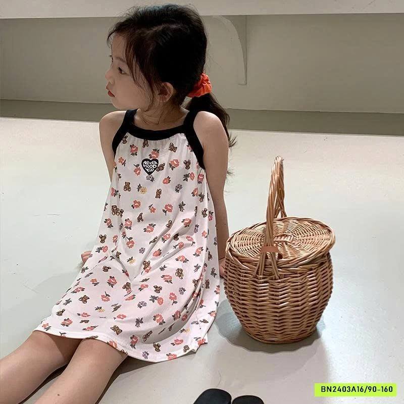 BST VÁY 2 DÂY HỌA TIẾT CHO BÉ GÁI