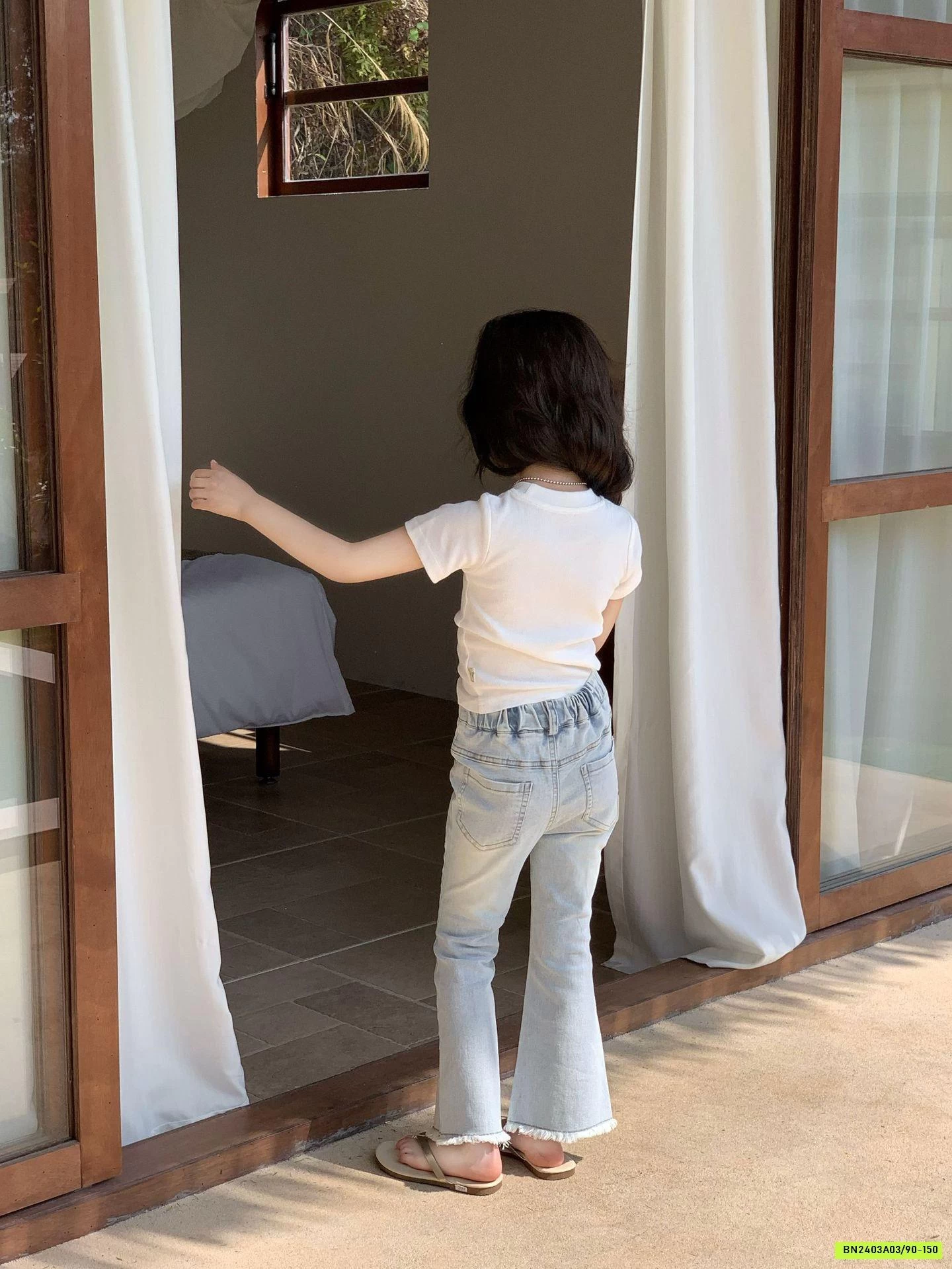 JEANS SKINNY ỐNG LOE BÉ GÁI