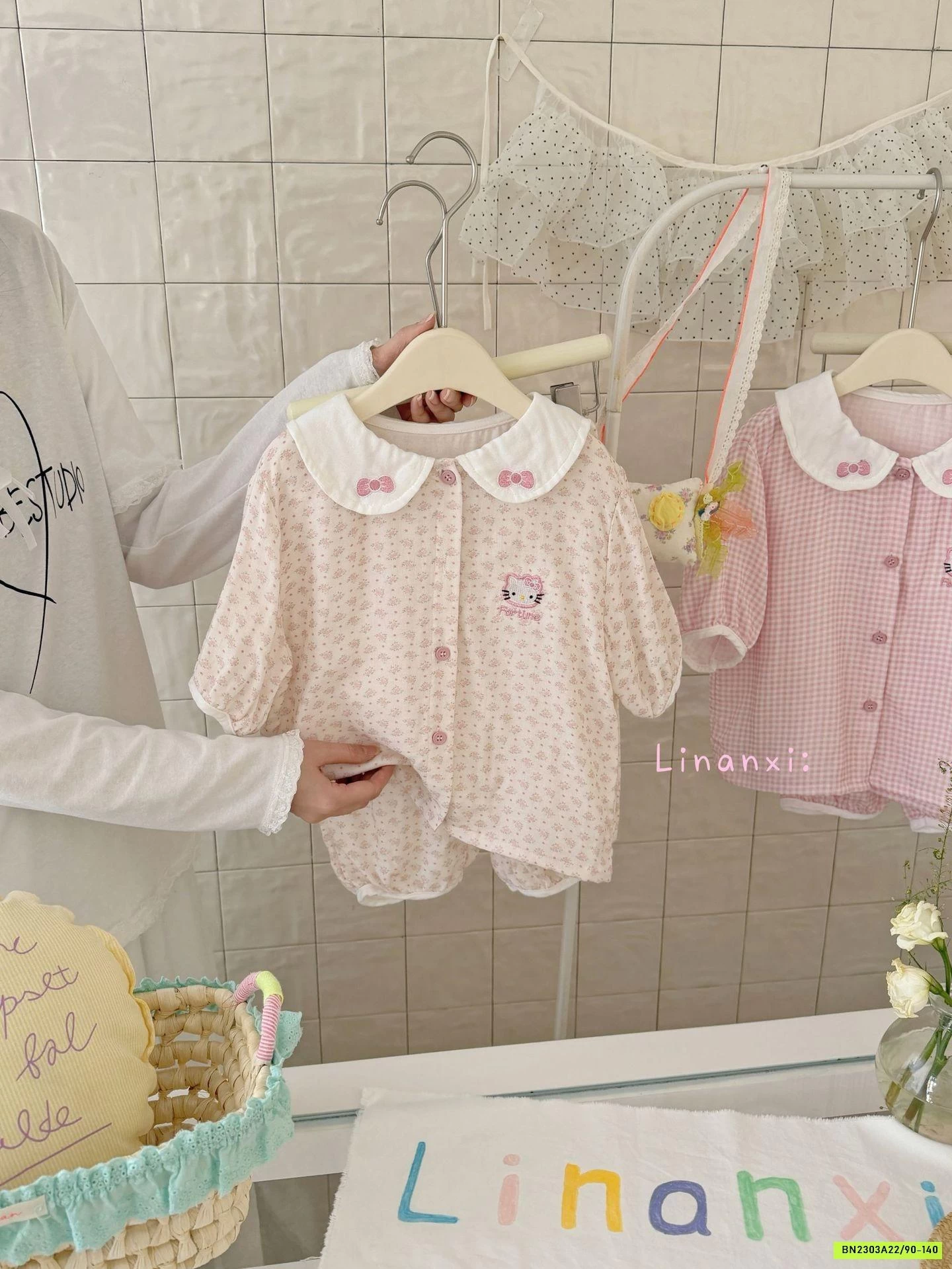 PIZAMA KITTY CỔ SEN LINANXI