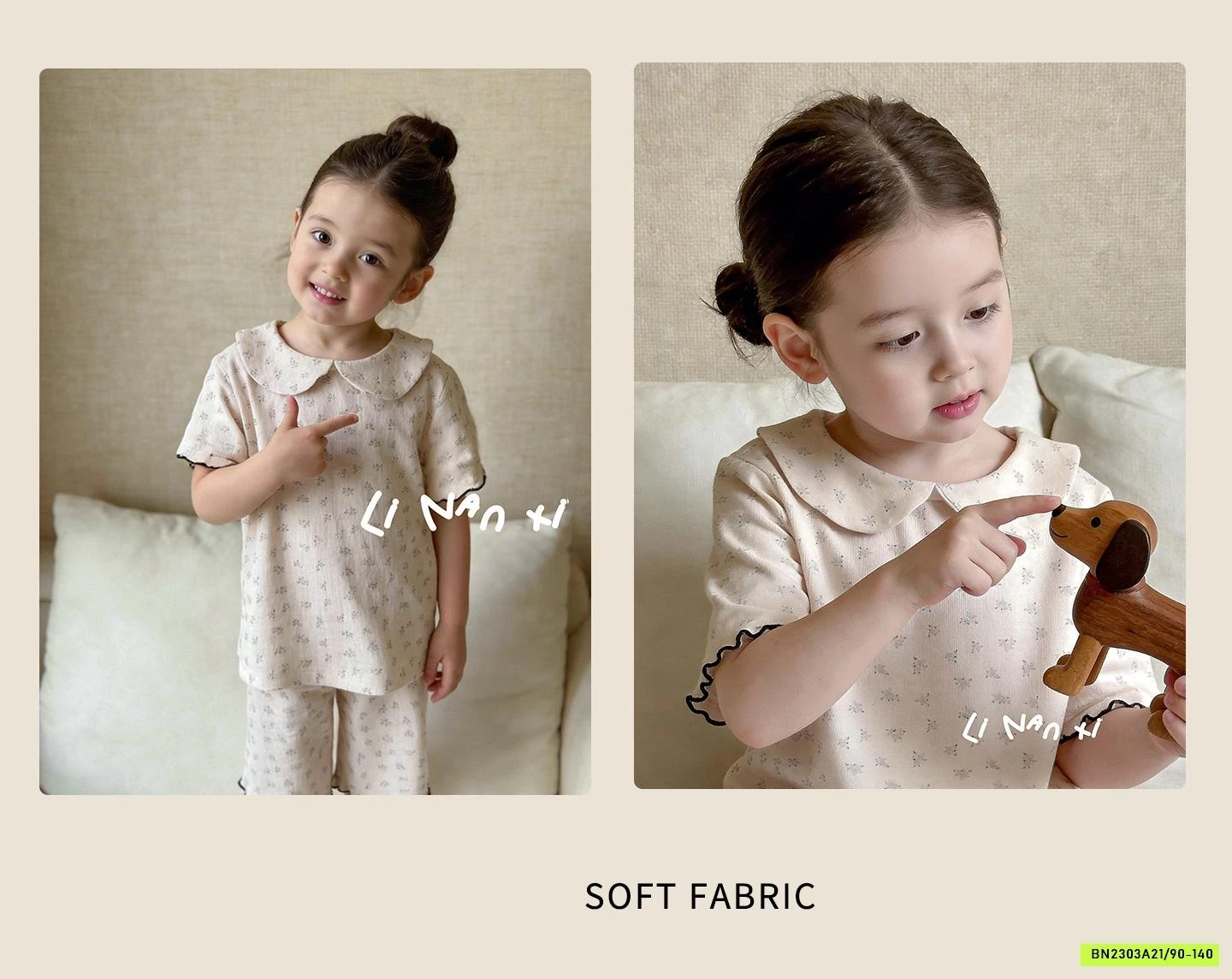 BỘ COTTON LỬNG CỔ SEN LINANXI