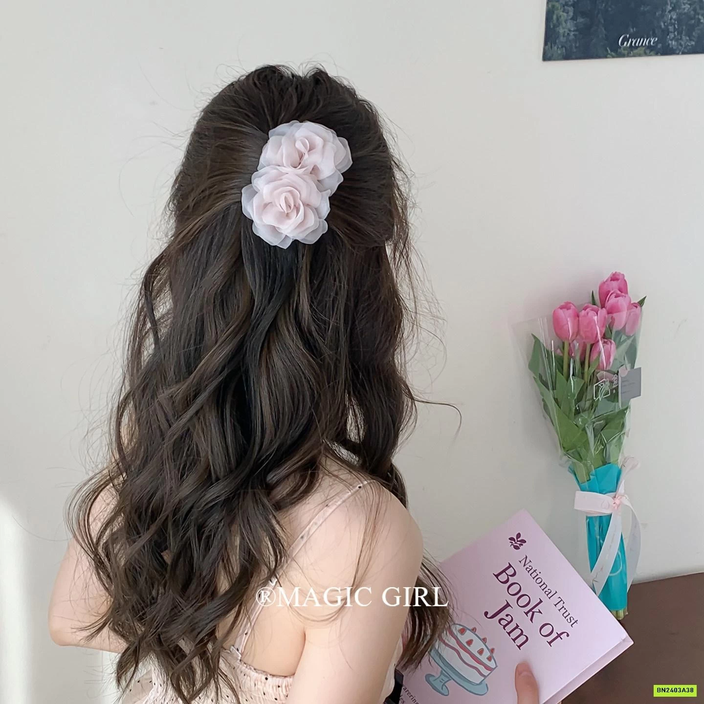 CÀI TÓC HOA HỒNG