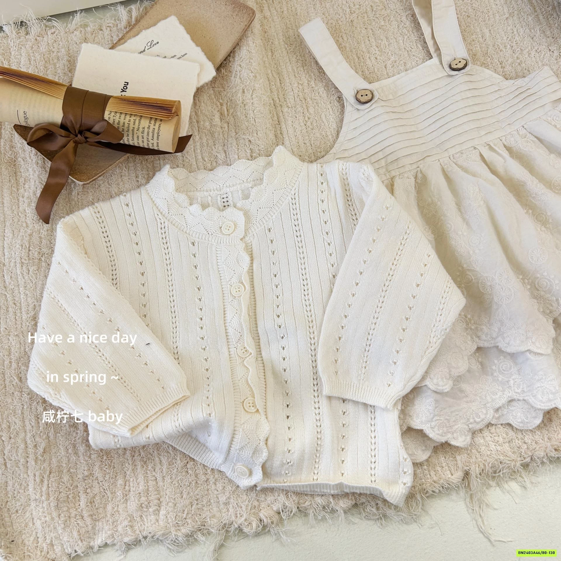 ĐẦM 2 DÂY MIX CARDIGAN TBABY