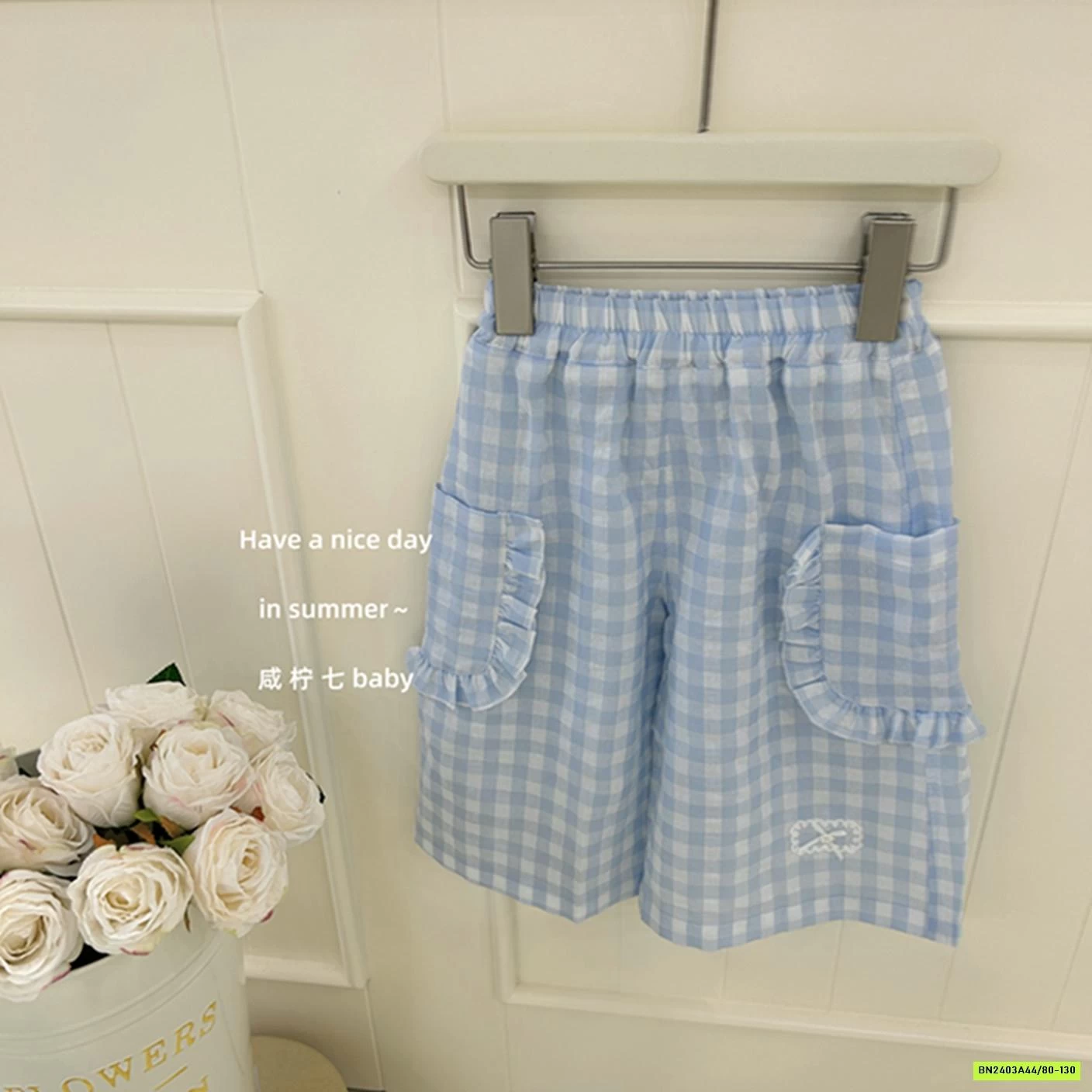 ÁO THUN BÁNH NGỌT MIX QUẦN CARO XANH TBABY