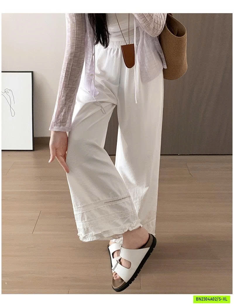 QUẦN SUÔNG ĐŨI VIỀN REN GẤU