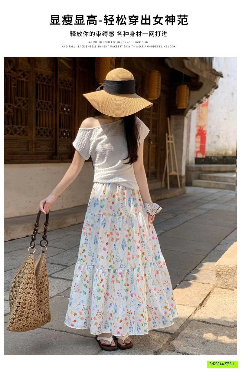 CHÂN VÁY HOA DÁNG DÀI