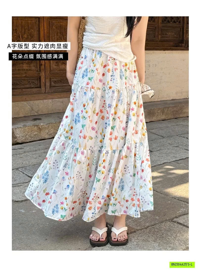 CHÂN VÁY HOA DÁNG DÀI