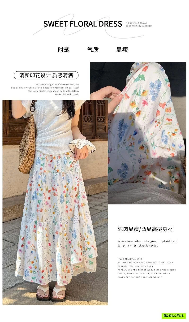 CHÂN VÁY HOA DÁNG DÀI