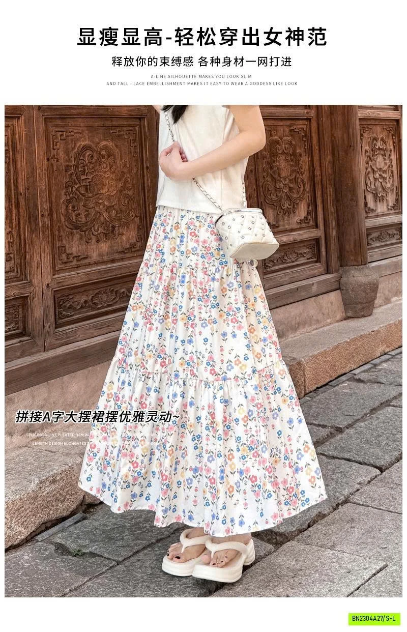 CHÂN VÁY HOA DÁNG DÀI