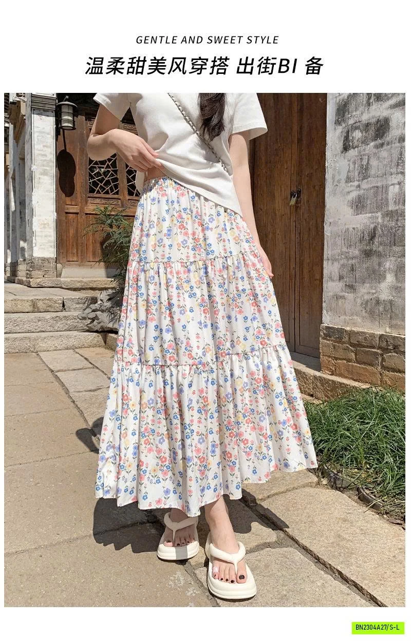 CHÂN VÁY HOA DÁNG DÀI